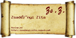 Zsadányi Zita névjegykártya