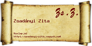 Zsadányi Zita névjegykártya